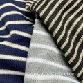 Metallic Polyester Stretch Knit Yarn Dyed Rib Fabric